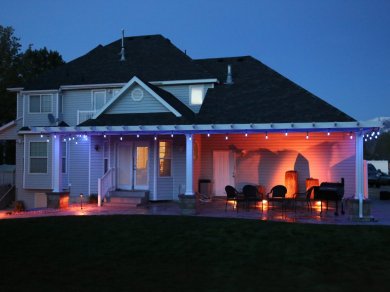 Landscape Lighting-Home with lights