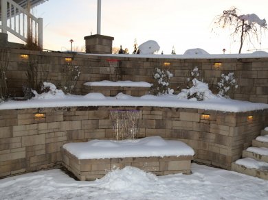 Lower Levels with Snow-Landscape Lighting